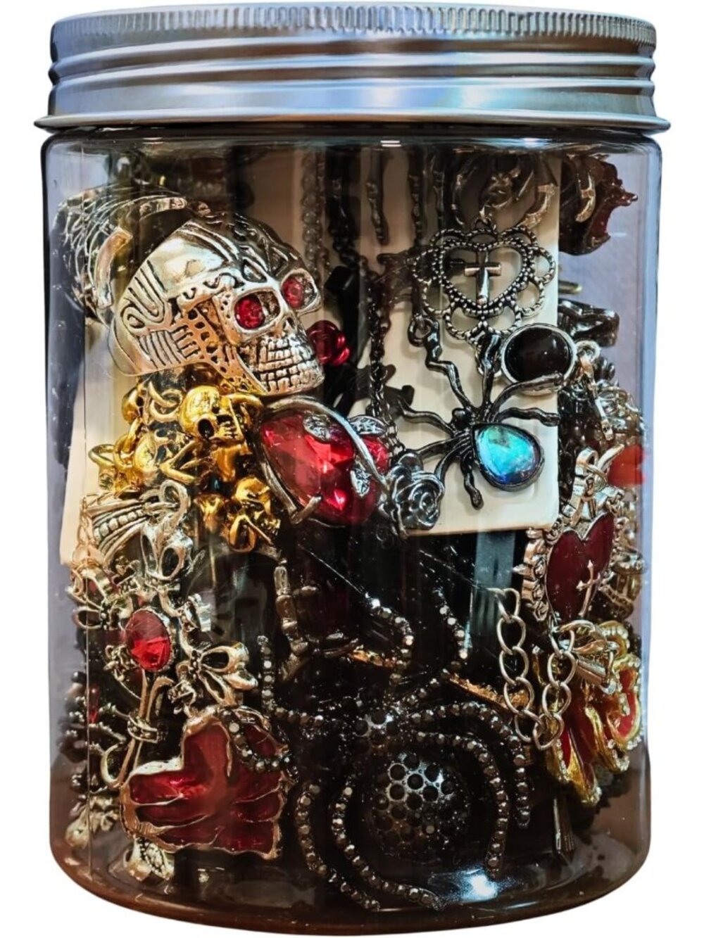 Gothic Mystery Jewelry Jar - 34-36 PCS Witchy Surprise Jewelry Set for